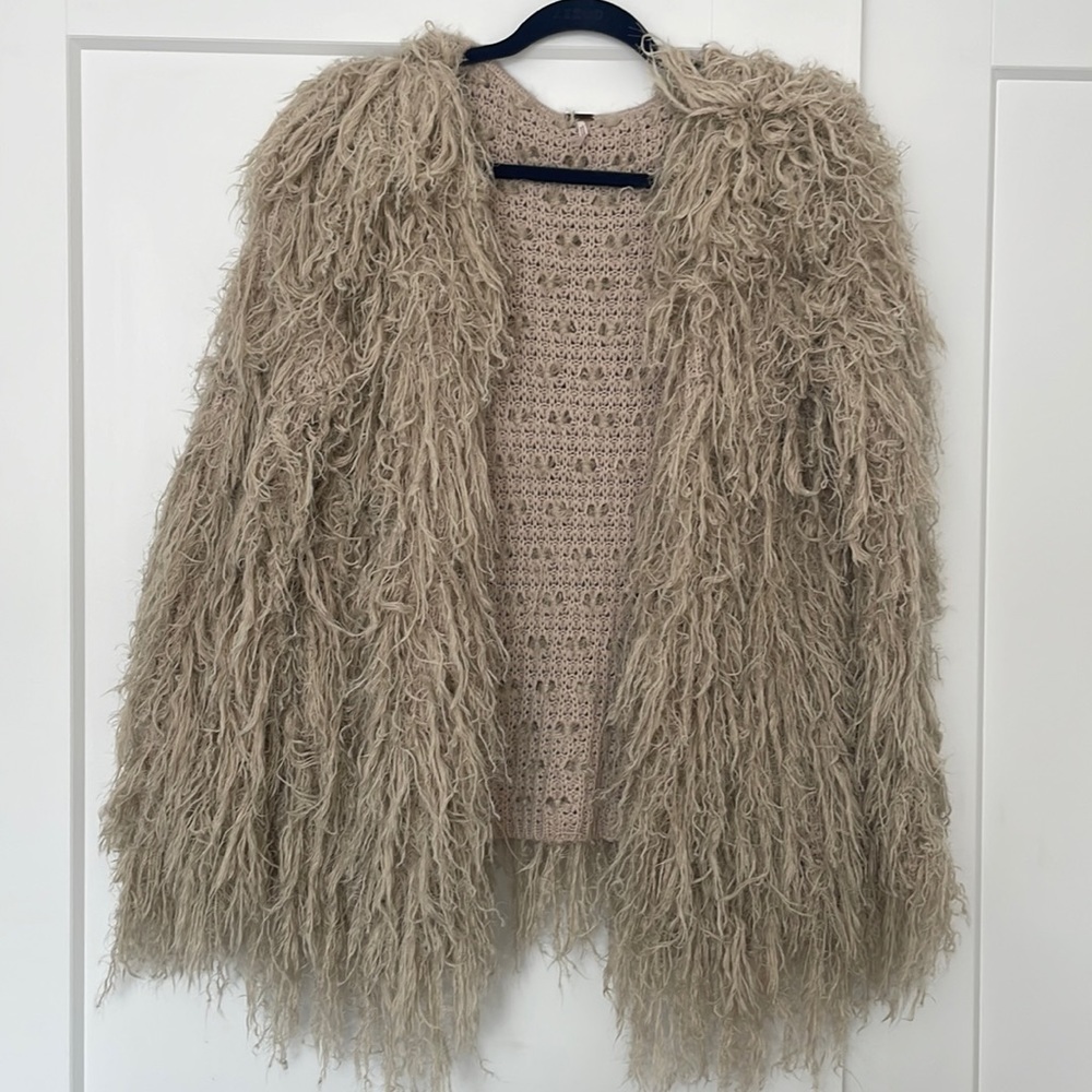 Free People shag cardigan